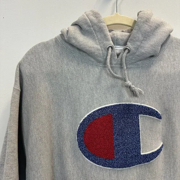 Champion Reverse Weave Pullover Hoodie Large Logo - Picture 1 of 15